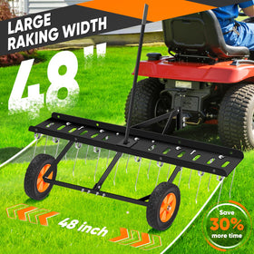 AugFir dethatcher tray with 150 lb ballast ready for deeper soil penetration