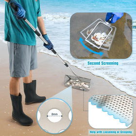 AugFir Durable stainless-steel beach tool stands up to rugged sandwork.
