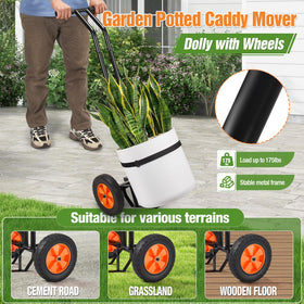 AugFir plant dolly adjustable grip arm securely holds pots from 4 to 30 inches tall.
