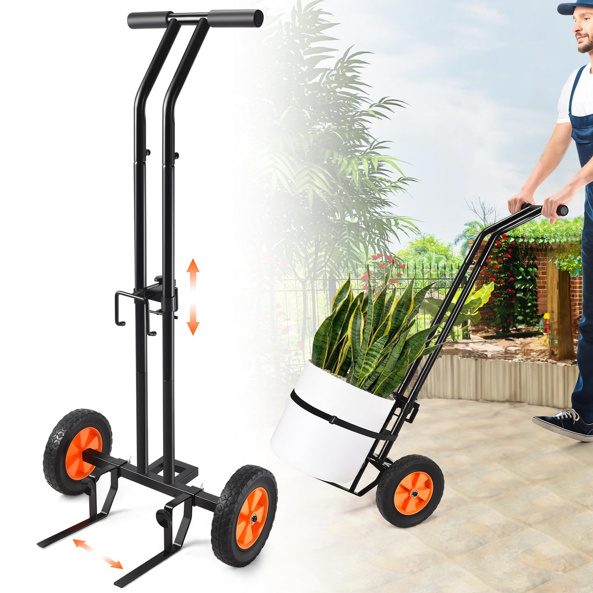 AugFir plant dolly wheels enable easy movement of heavy pots indoors or outdoors.