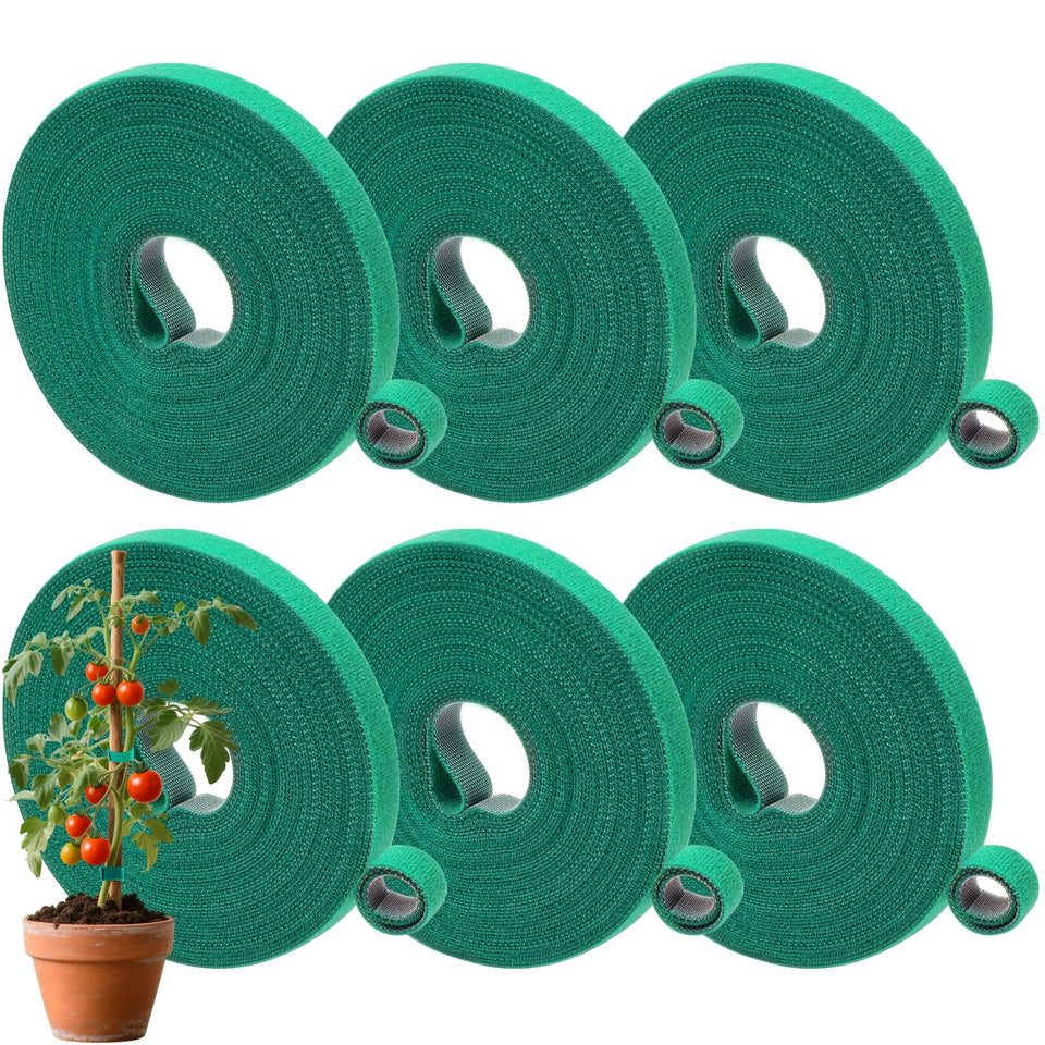 AUGHOA plant tape green roll six-pack shown for versatile garden ties and stakes.