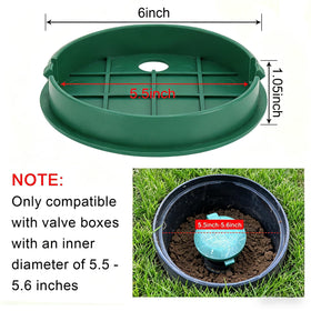 Front view shows snug fit for 5.5 inch inner diameter valve boxes