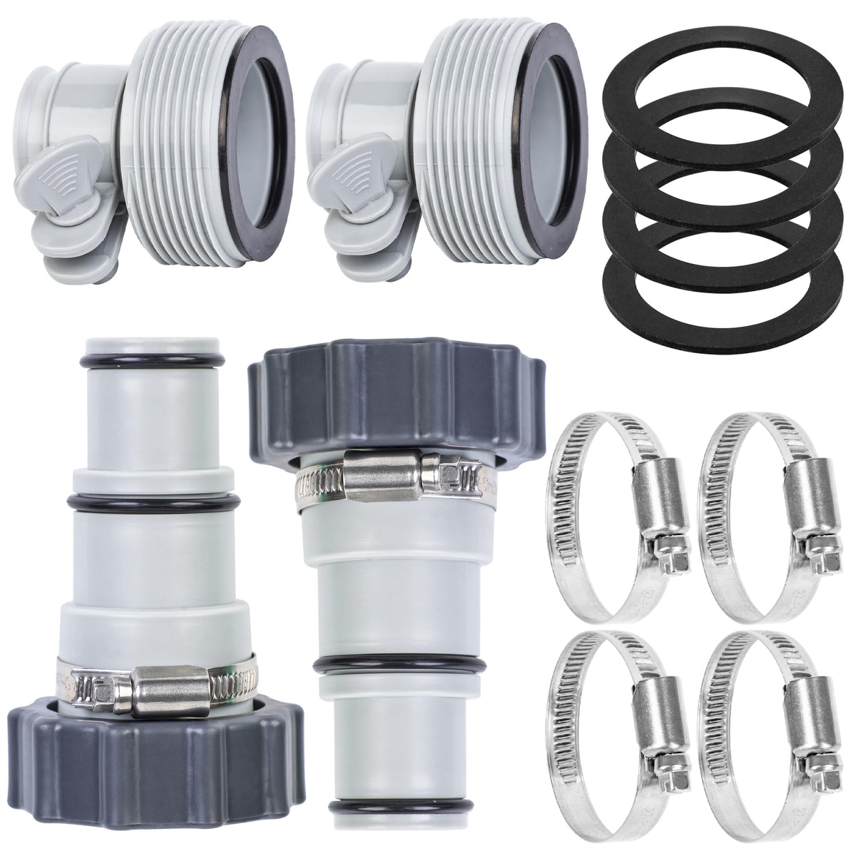 Augisteen A-type pool hose adapter connects 2 3/8 inch male threads with flexible hose options