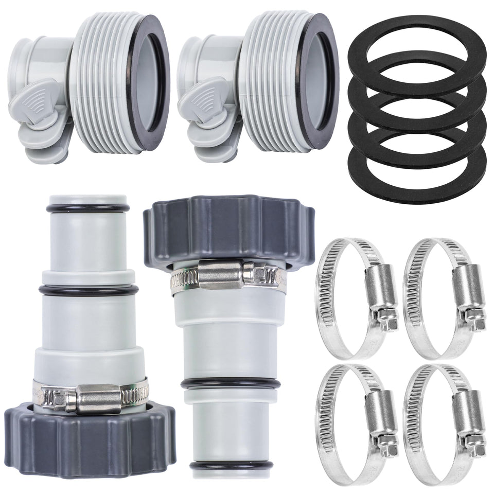 Augisteen A-type pool hose adapter connects 2 3/8 inch male threads with flexible hose options
