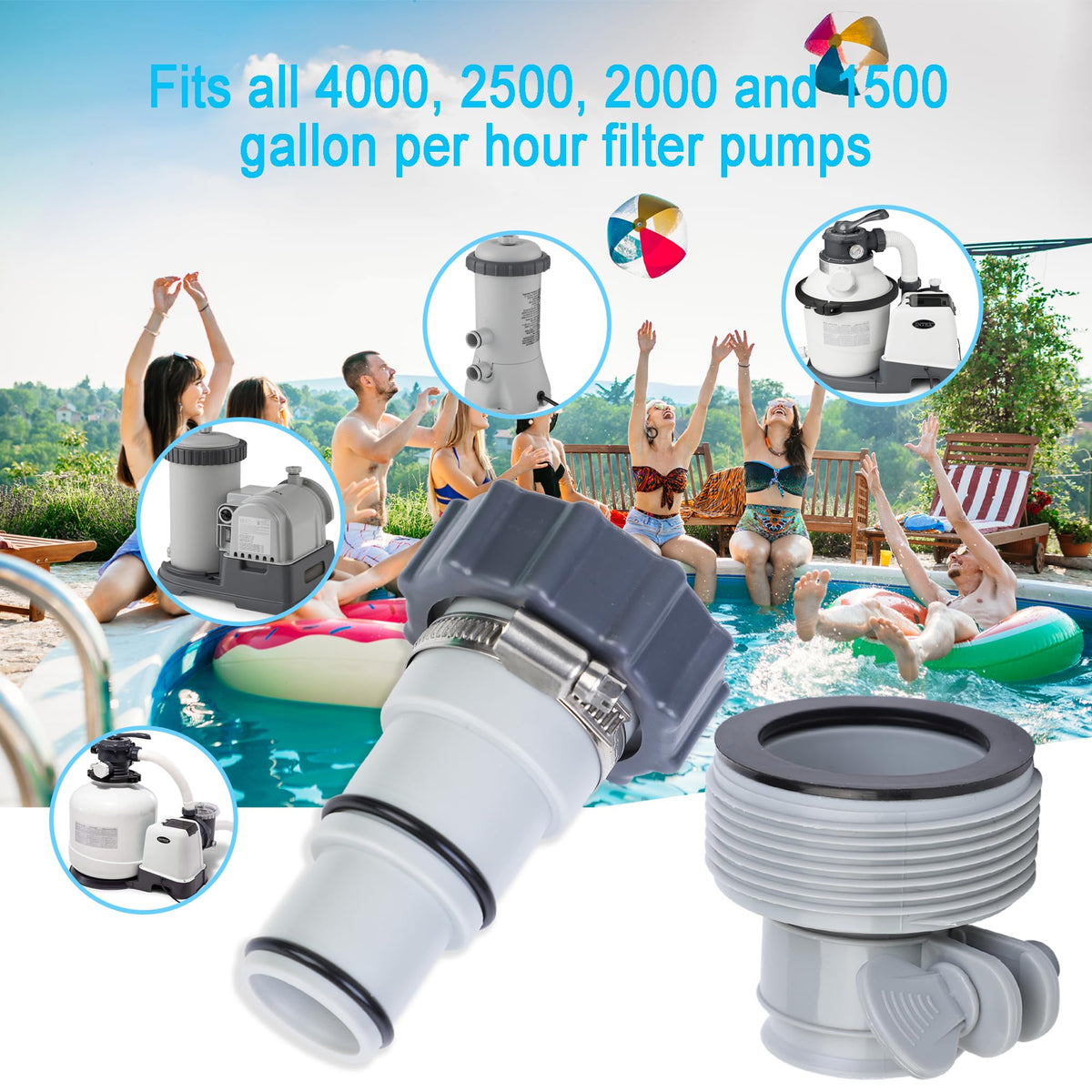 Augisteen stainless steel clamps secure pool hose connections for a tighter seal