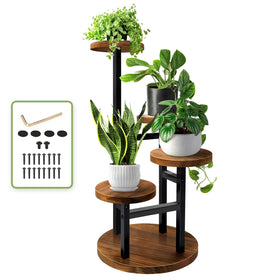 AUGOSTA 4-tier corner plant stand base shows sturdy 13-inch footprint for stable indoor use.