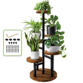 AUGOSTA five-tier plant stand assembly in progress for easy setup.