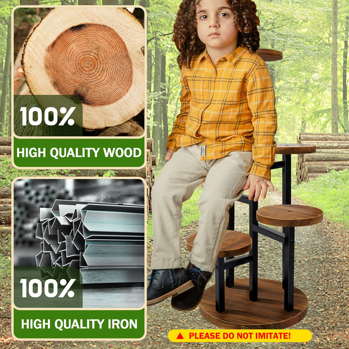 Non-slip feet help the stand stay steady on rugs and floors.