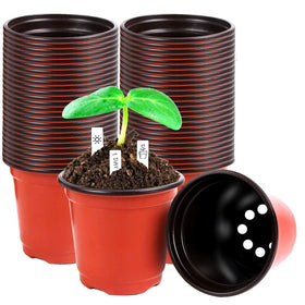 Augshy 220-pcs 4-inch nursery pots with drainage for healthy seedlings