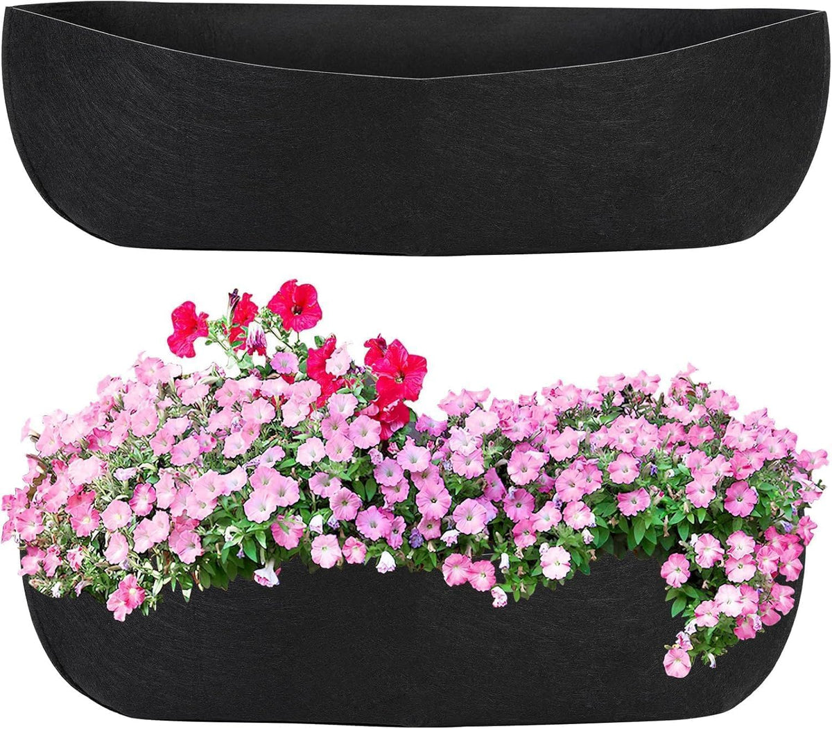 Augshy 30-inch planter liner in a window box enhances greenery and decor.