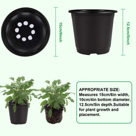 Augshy 6in plastic seed starting pots with durable surface.