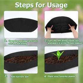 Augshy black felt liner close-up highlights durable 300 g material.