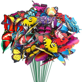 Augshy butterfly decorations, 75-piece package, adds year-round color to gardens.
