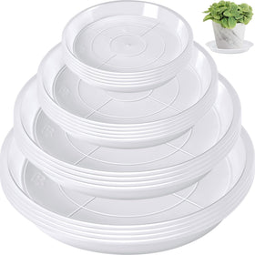 Augshy clear plant saucer 4-inch under pot catches drainage and protects surfaces.