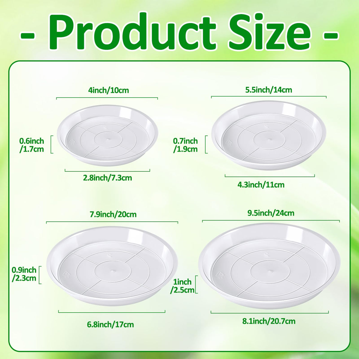 Augshy clear plant saucer 6-inch shown with pot, keeps floors dry.