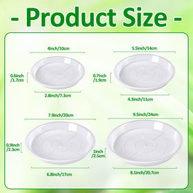 Augshy clear plant saucer 6-inch shown with pot, keeps floors dry.