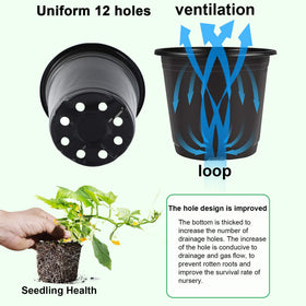 Augshy durable stackable plant pots for easy storage
