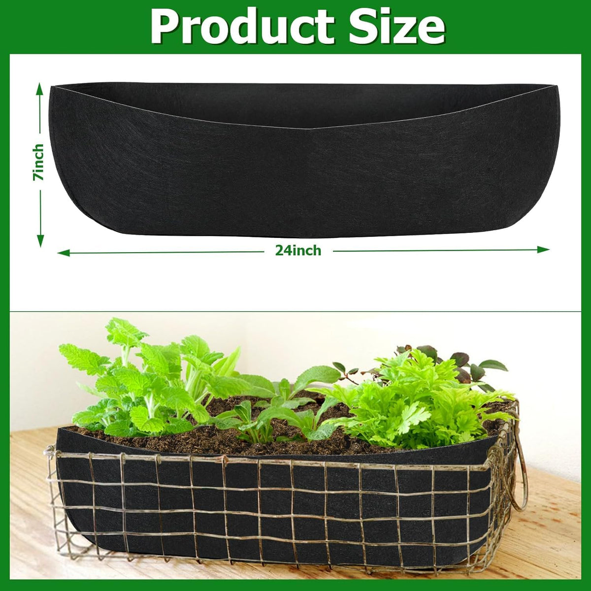 Augshy felt hanging basket liner highlighting water retention