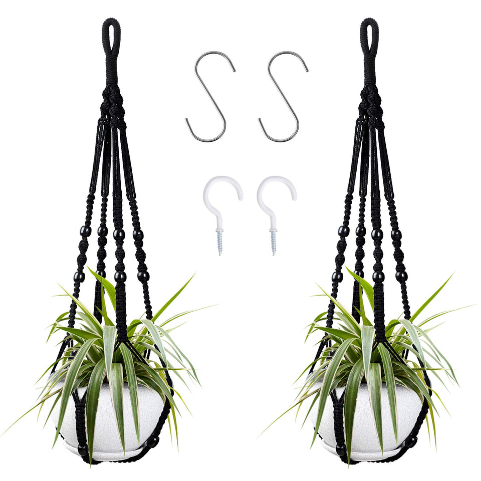 Augshy macrame hanging planter 2-pack displayed for indoor botanical display.