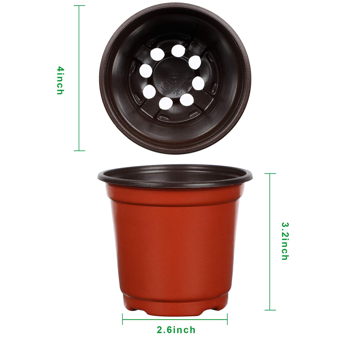 Augshy 4-inch side view shows red brick exterior and sturdy plastic for outdoor use.