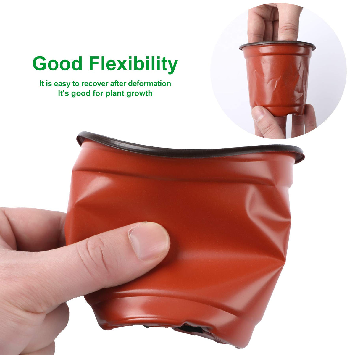 Augshy 4-inch stackable pot design for easy storage between seasons.