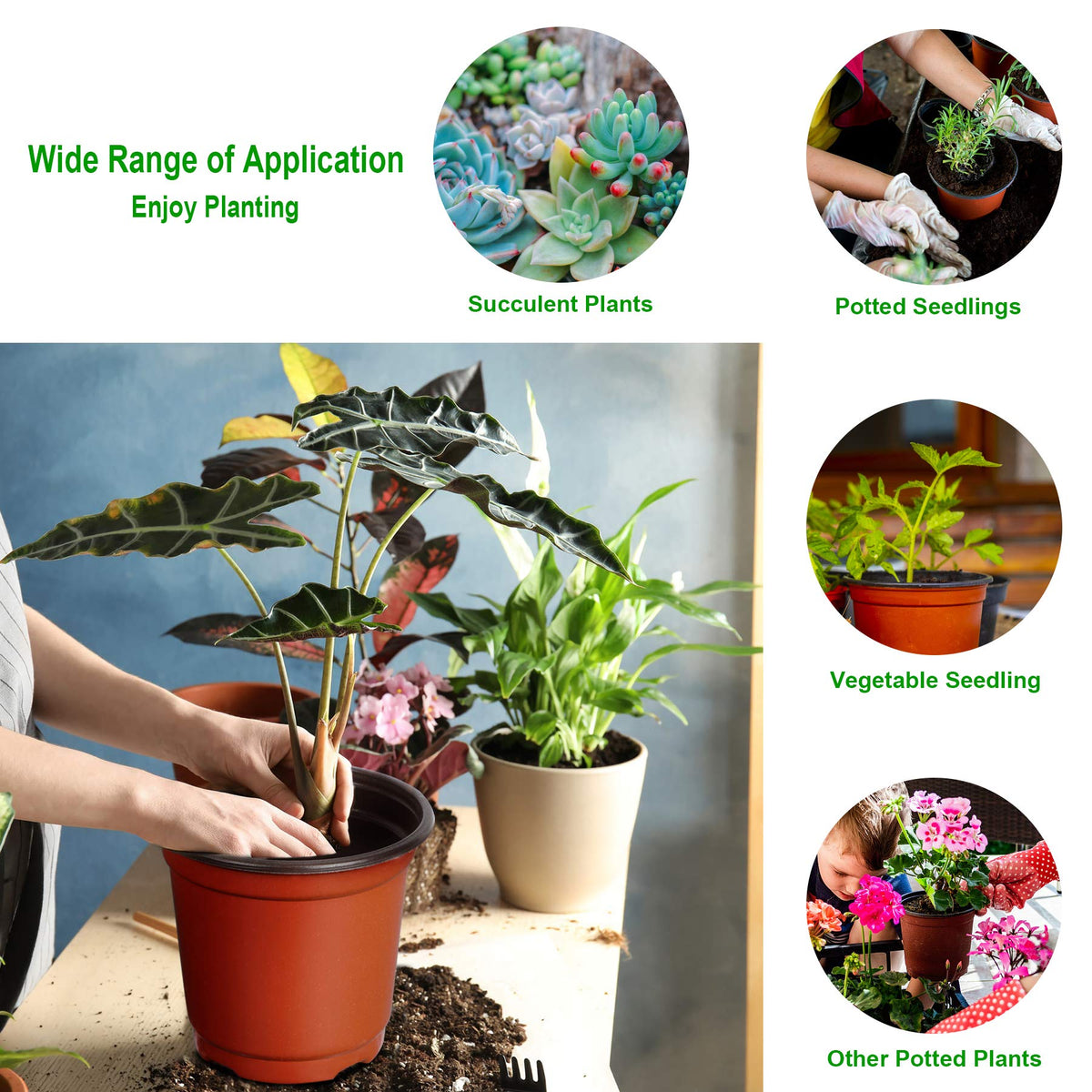 Augshy nursery pot red-brick exterior image suggests UV resistance.