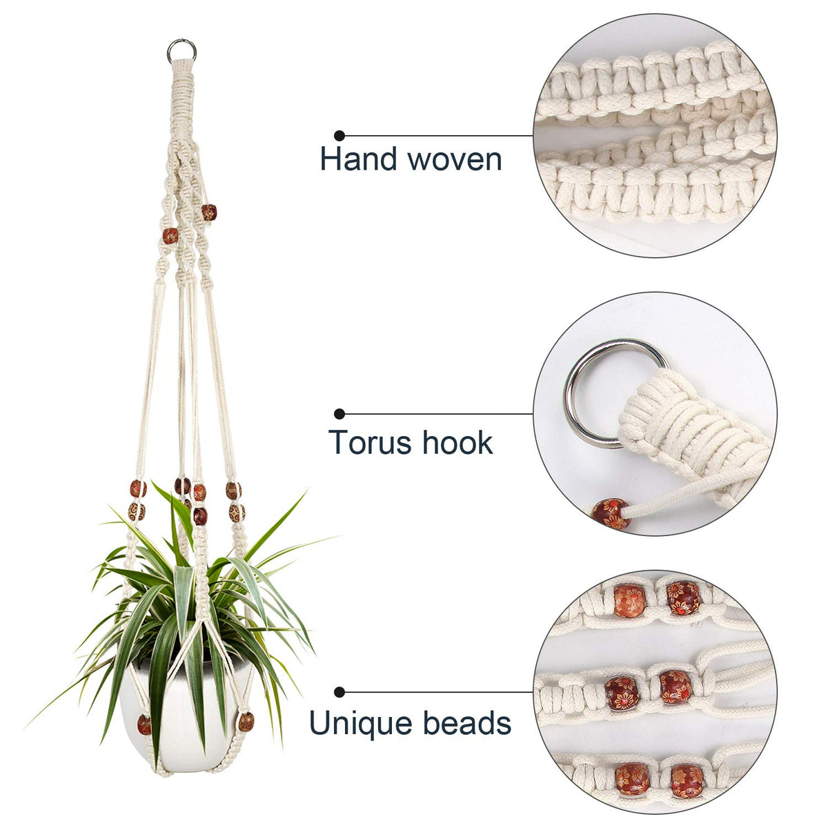 Augshy plant hanger setup with hooks, easy to hang plants anywhere.