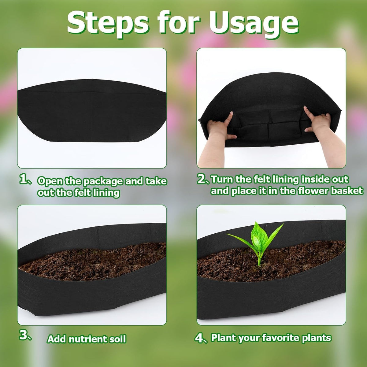 Augshy planter liner 300g felt for tear resistance and durability