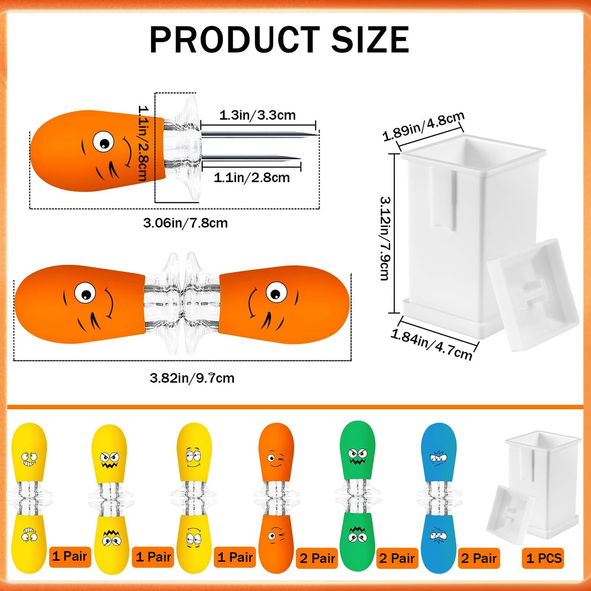 Augsun ergonomic silicone handle corn holders provide comfortable grip.