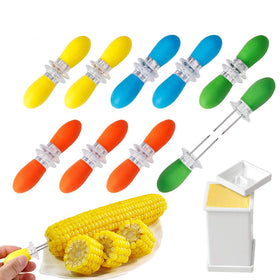 Augsun corn cob holders with silicone handles for safe, comfortable grip