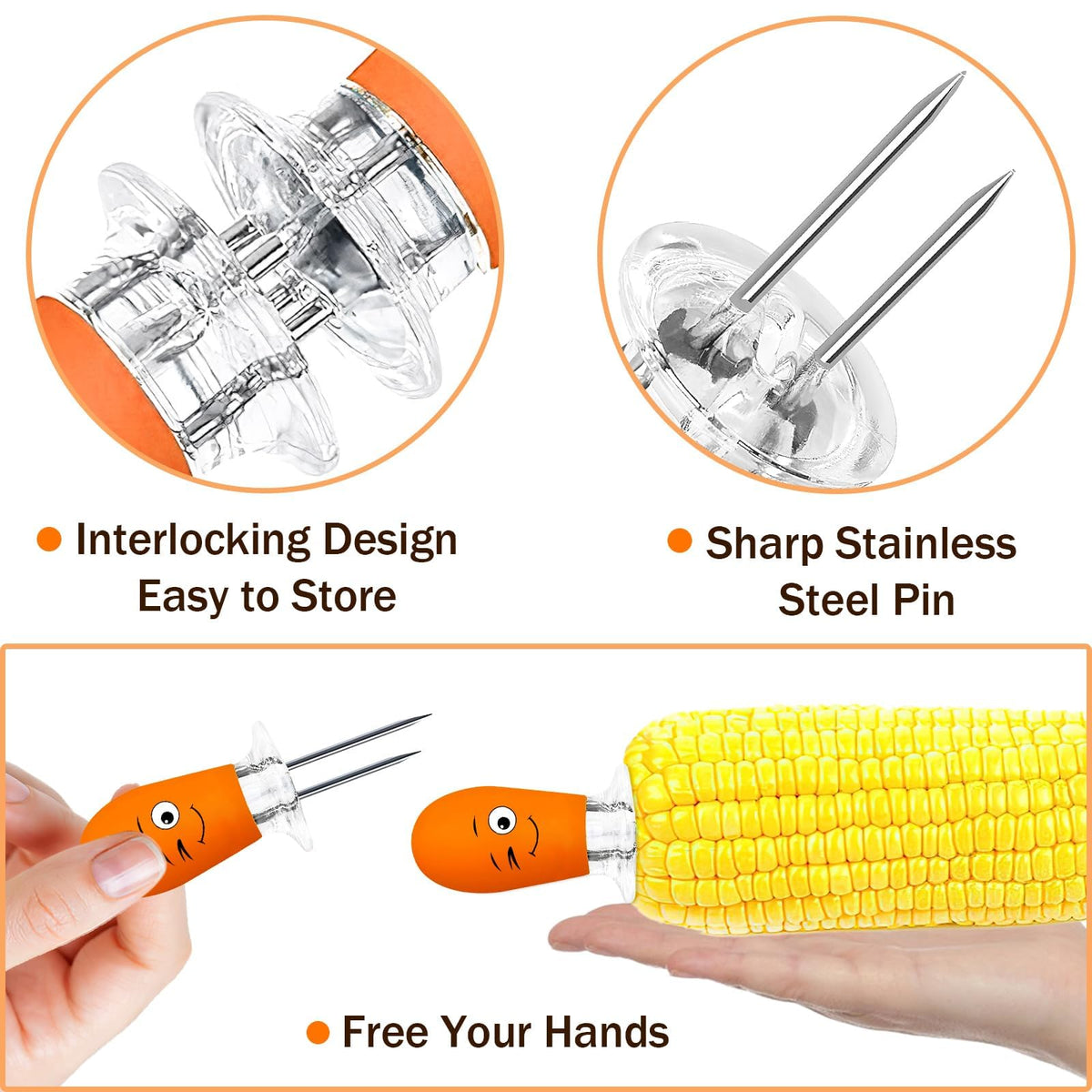 Augsun stainless steel prongs stay rust-free for hygienic use.