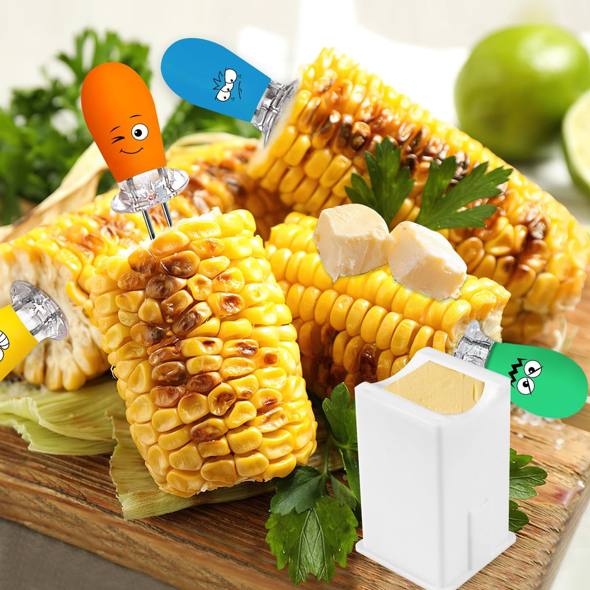 Augsun corn holders ideal for barbecues, picnics, and camping.