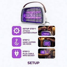 Augutex bug zapper in kitchen setup for discreet pest control.