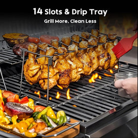 auisea drumstick slots securely hold legs during grilling