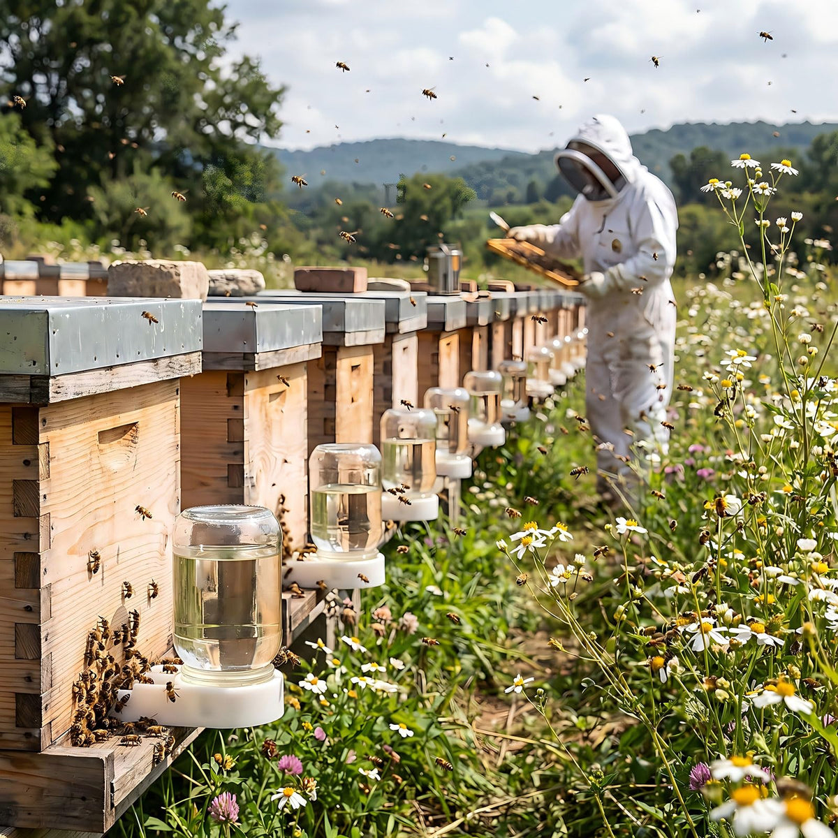 AukBeeFun entrance-feeder enables easy top-ups and hive-entry monitoring.