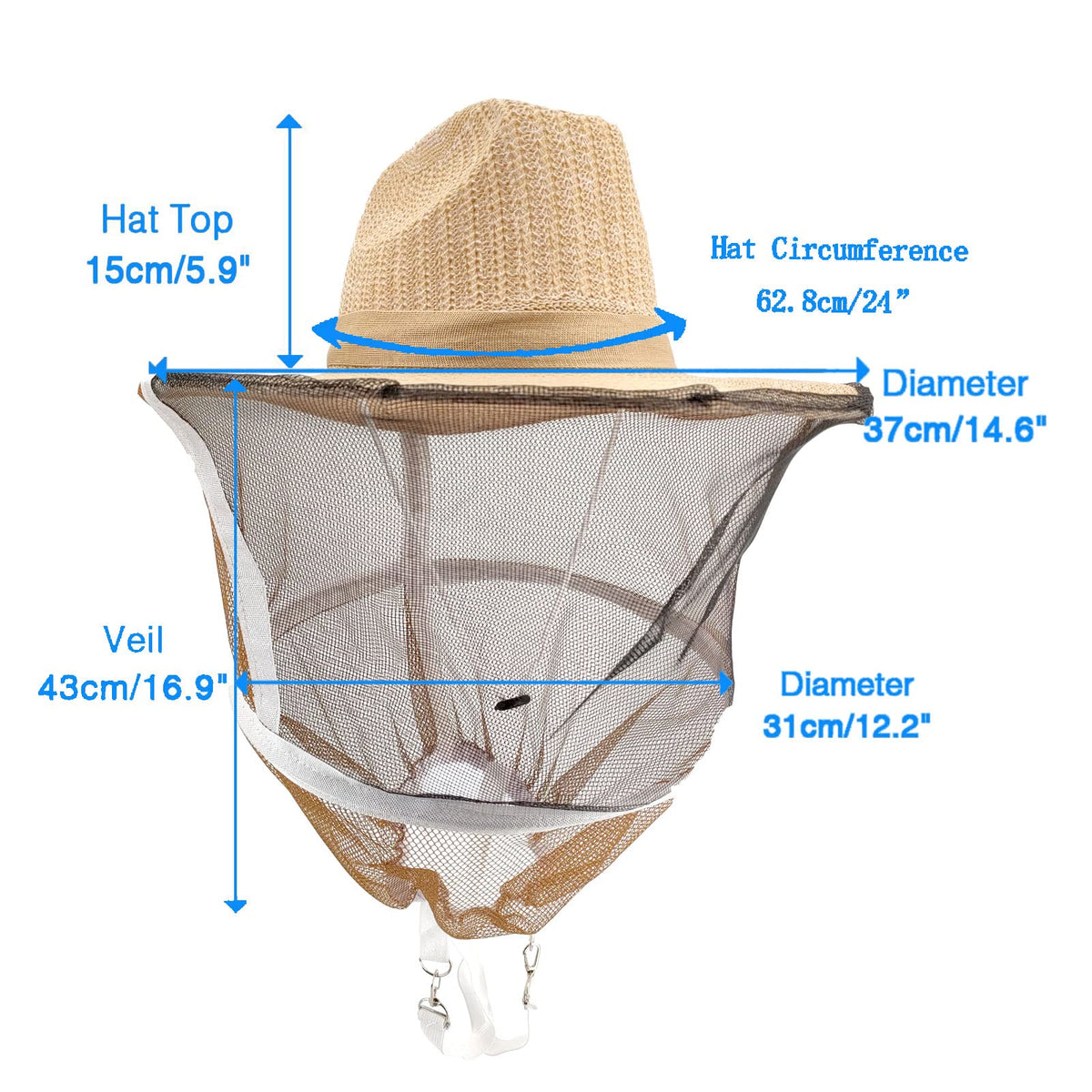 AukBeeFun Bee Veil Hat wide brim in garden setting
