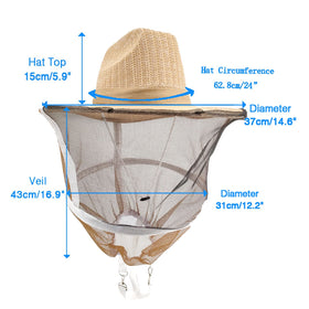AukBeeFun Bee Veil Hat wide brim in garden setting