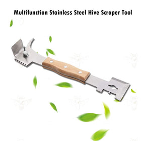 AukBeeFun hive tool scraper head in action, for scraping and prying frames smoothly.