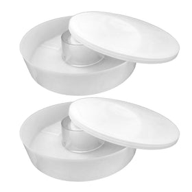 AukBeeFun rapid round bee feeder, front view, anti drowning grip for safe feeding