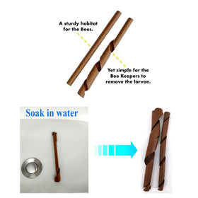 AukBeeFun replaceable nesting tubes; quick swaps keep mason bee nests tidy and efficient.