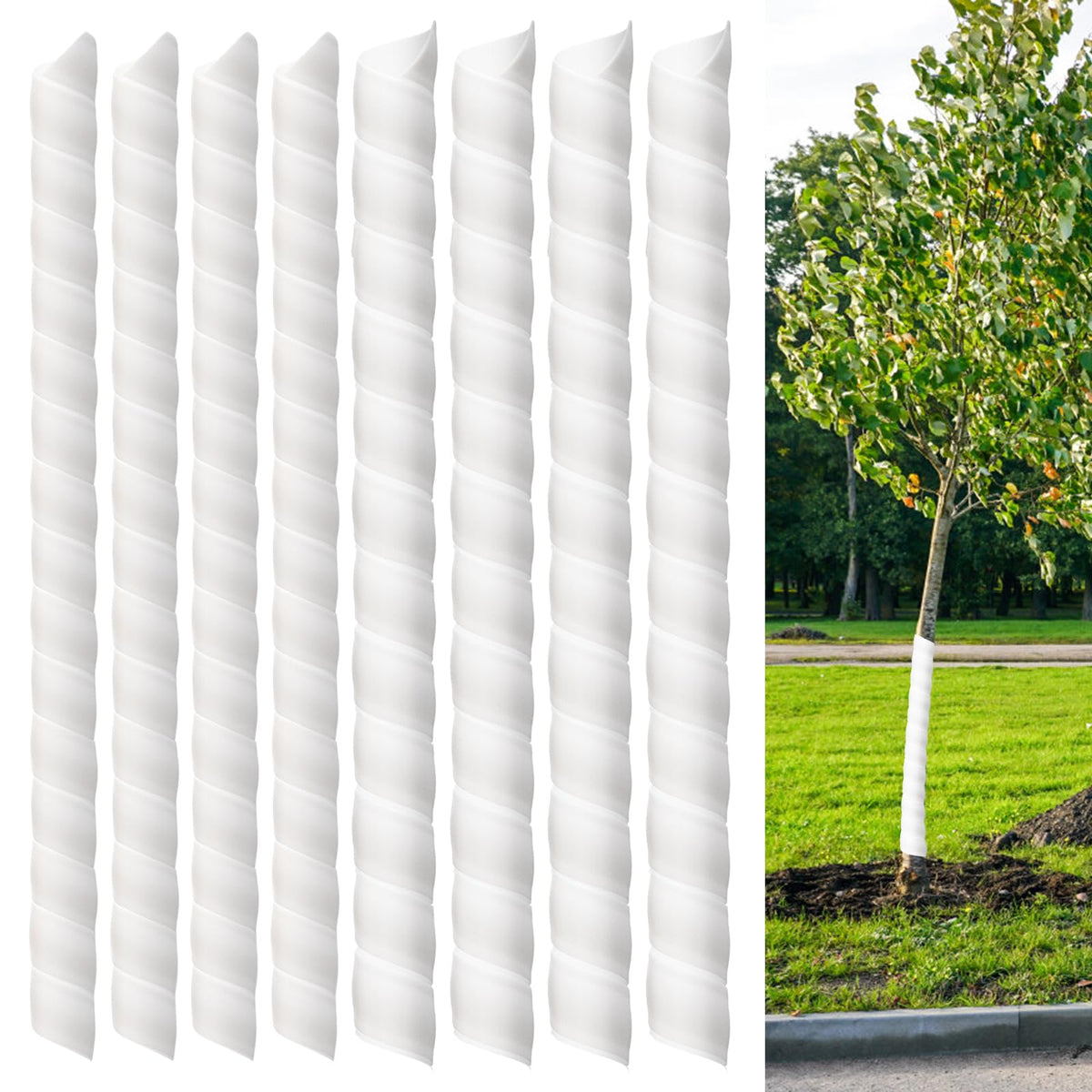 Aukney 8 Pcs Tree Trunk Protectors spiral wrap shields saplings from deer and pets