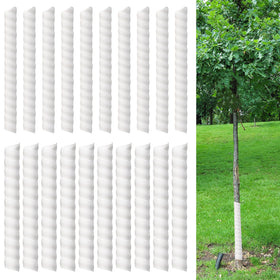 Aukney spiral tree trunk protector wrap around a young trunk.