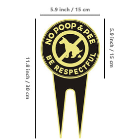 Aukstimes Be Respectful sign with stake shown side view for quick setup.