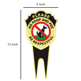 Aukstimes No Dog Poop sign mounted on stake for outdoor use and curb appeal.