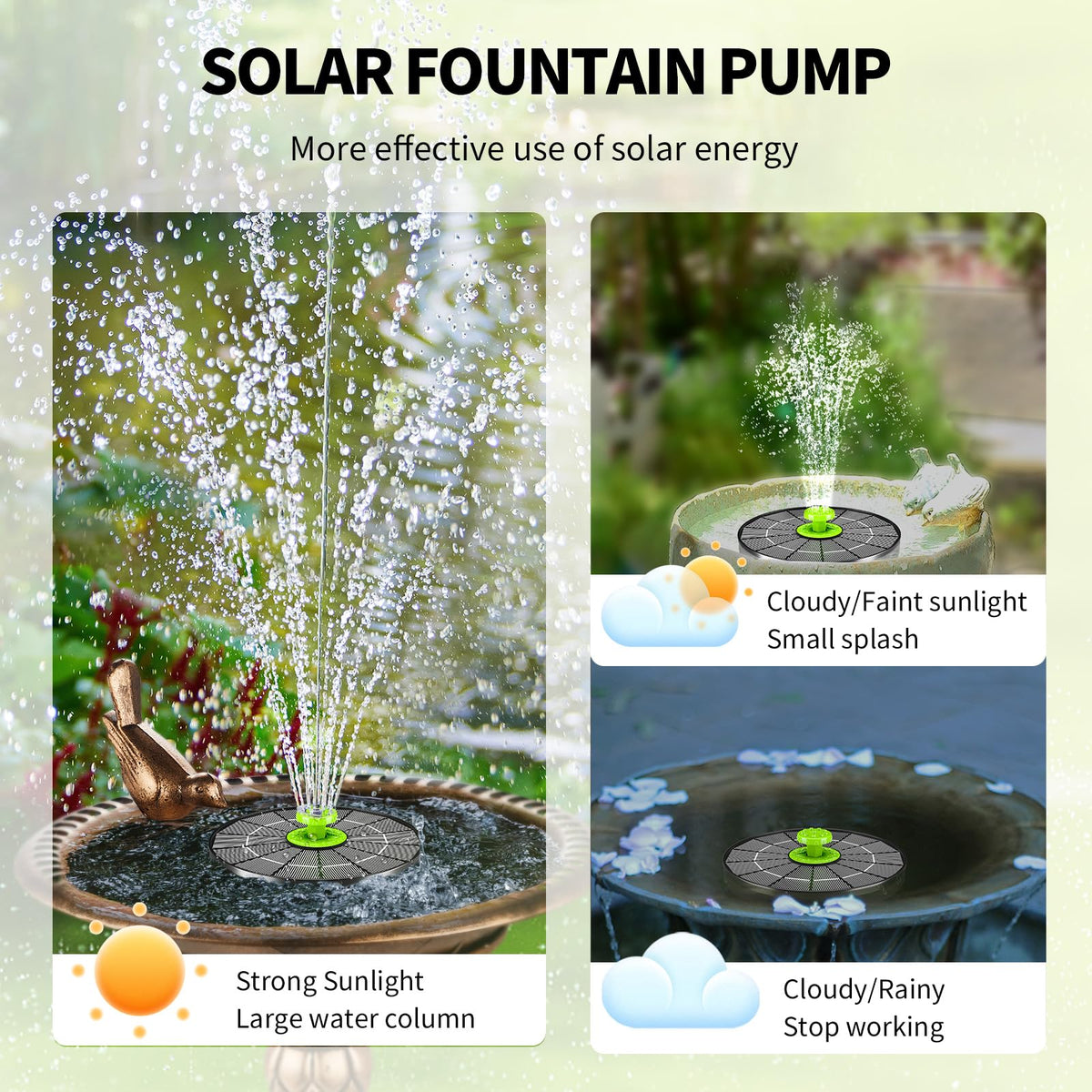 Aukuel solar panel close-up demonstrates a clean energy source for fountains