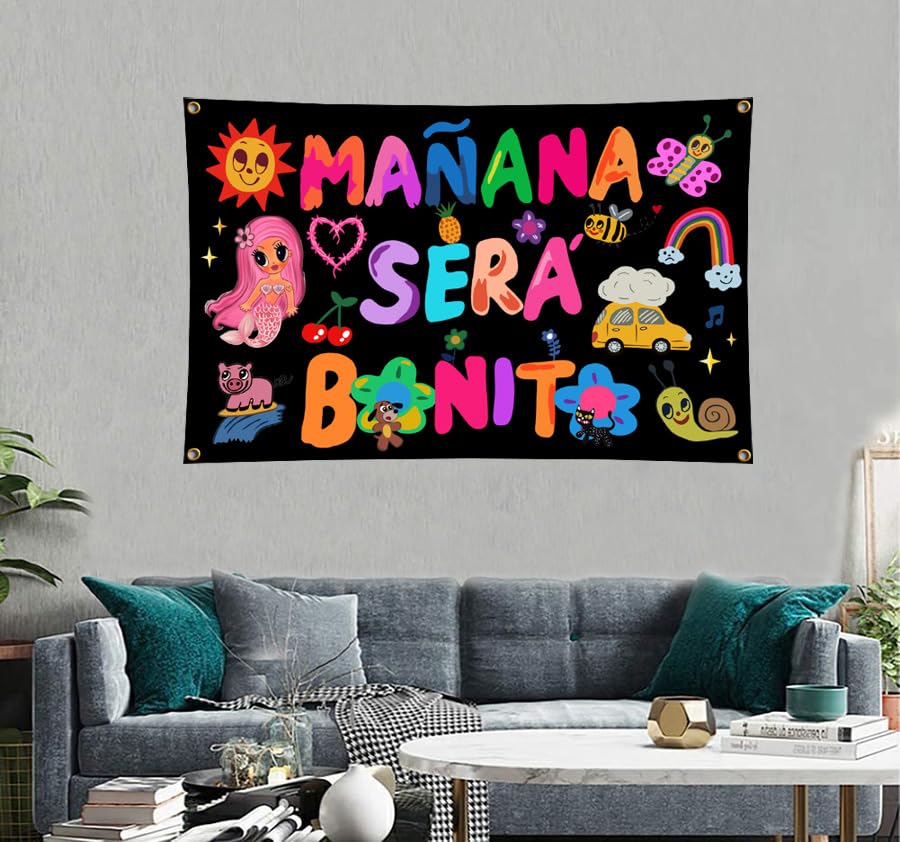 AUKUTOCO Karol Manana tapestry-style flag in multicolor for bold room decor.
