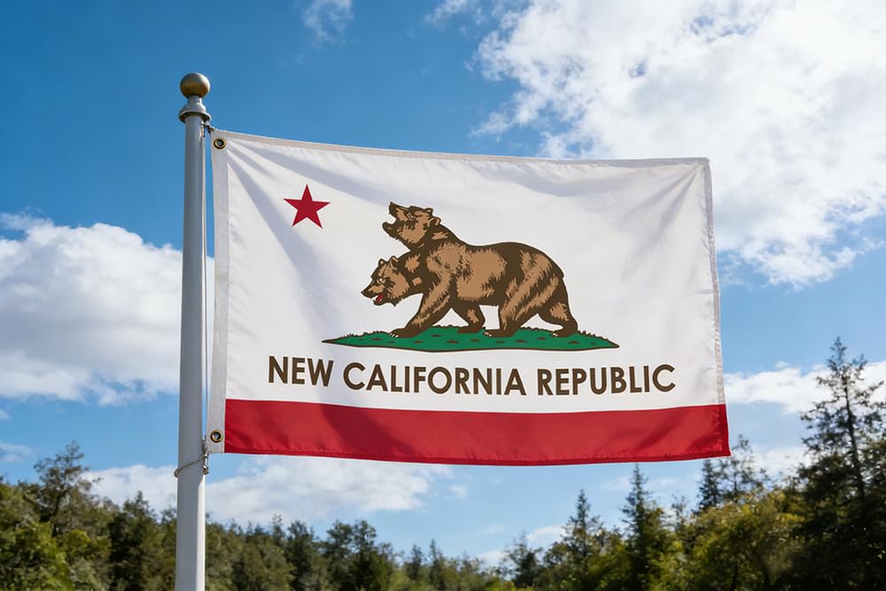 AUKUTOCO NCR flag outdoors on a pole demonstrates durable color against wind