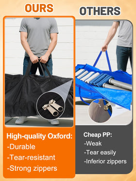 Aulock 140-gallon storage bag open top showing easy loading access