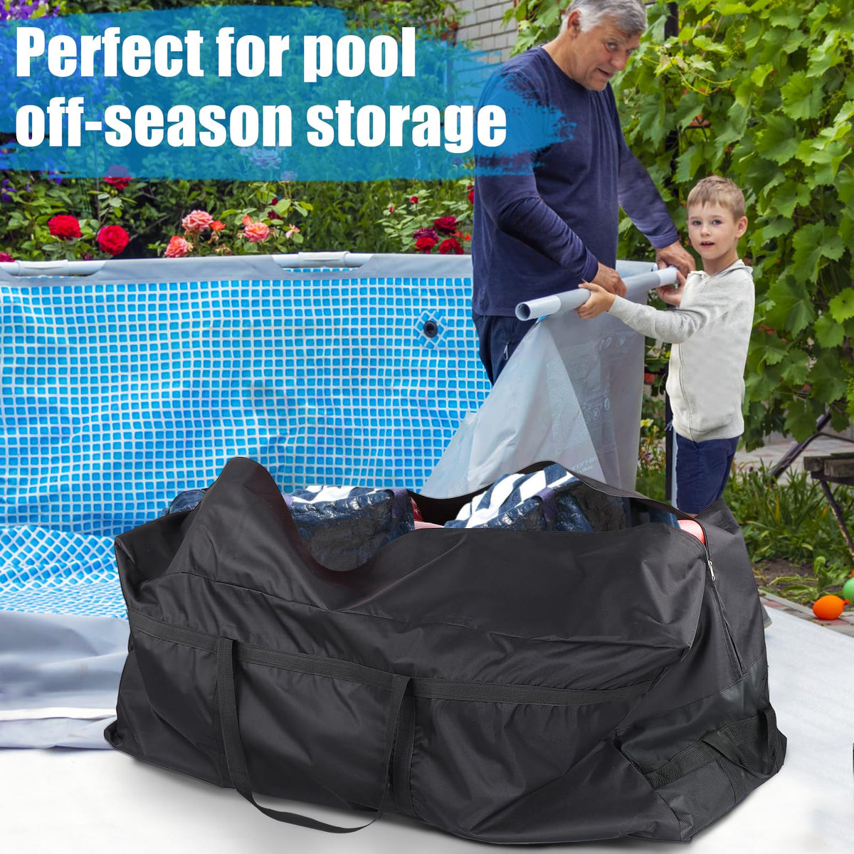 Aulock storage bag overhead view showing large capacity and sturdiness