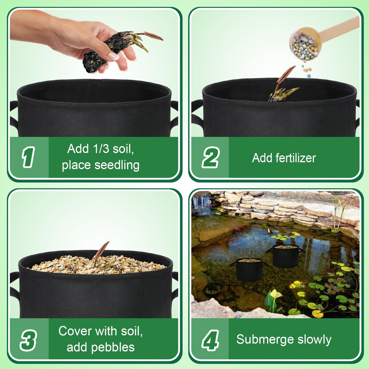 Aulock bag suitable for aquatic plants and lotus, ideal for pond setups.